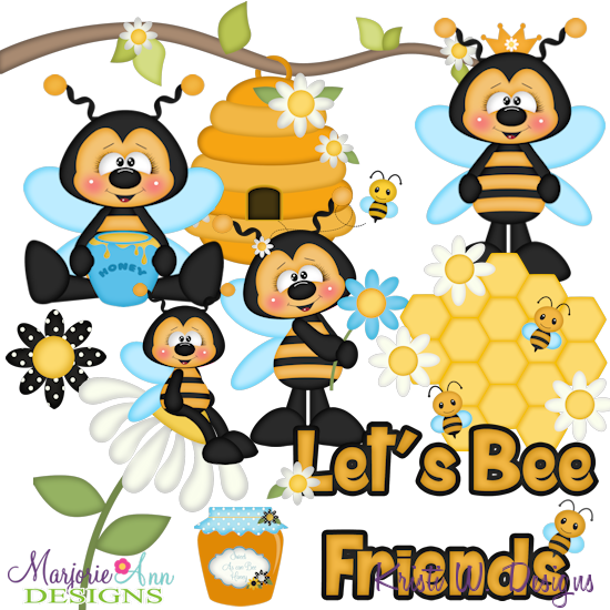 Let's Bee Friends SVG Cutting Files + Clipart - Click Image to Close